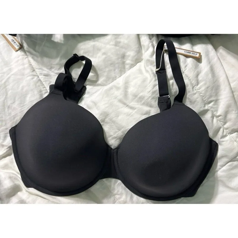 Skims Fits Everybody t-shirt Demi bra Onyx - Picture 4 of 6